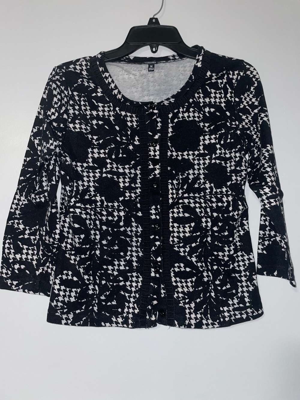 🐼Rafaella Black & White Patterned Cardigan - M